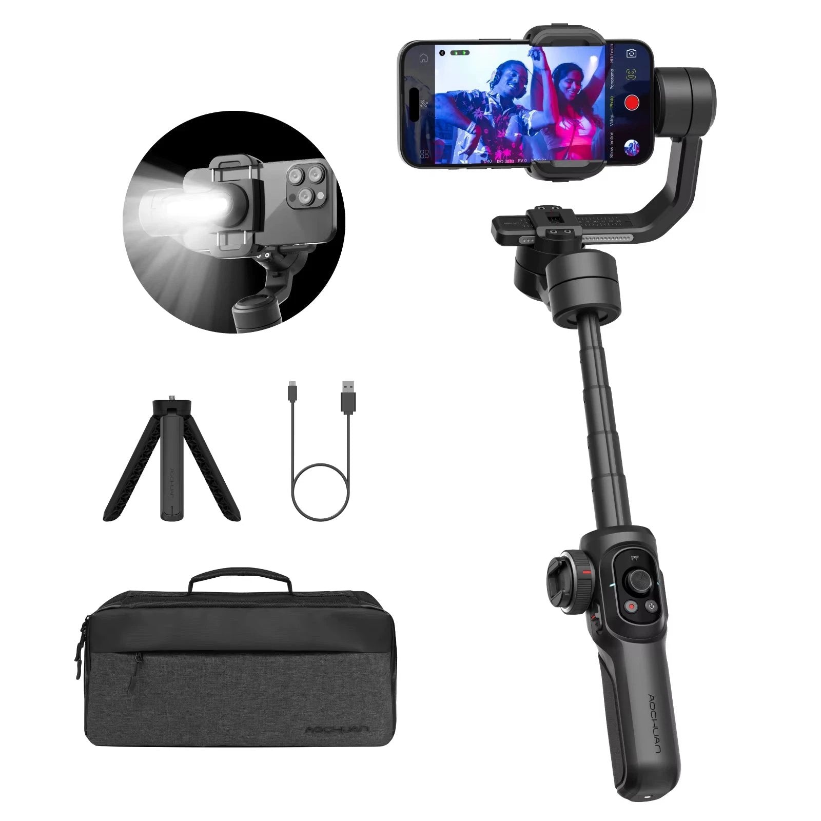 Smart S2 Smart Gimbal Stabiliser for Smartphone Professional Industry-Standard 3-Axis Phone Gimbal with Extendable Rod