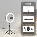 26CM Photography Lighting Vlog Youtube Fill Ring Light Lamp Live Phone Ringlight Tripod Stand Photo Led Selfie
