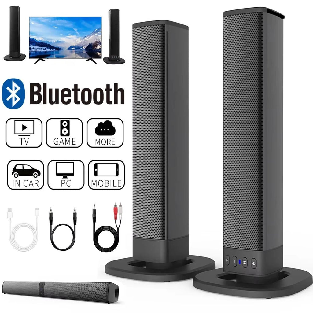 2 in 1 Separable Sound Bars 4 Speaker System Wireless TV Speaker Subwoofer BT