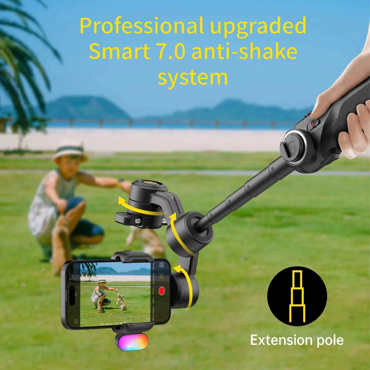 Smart S2 Smart Gimbal Stabiliser for Smartphone Professional Industry-Standard 3-Axis Phone Gimbal with Extendable Rod
