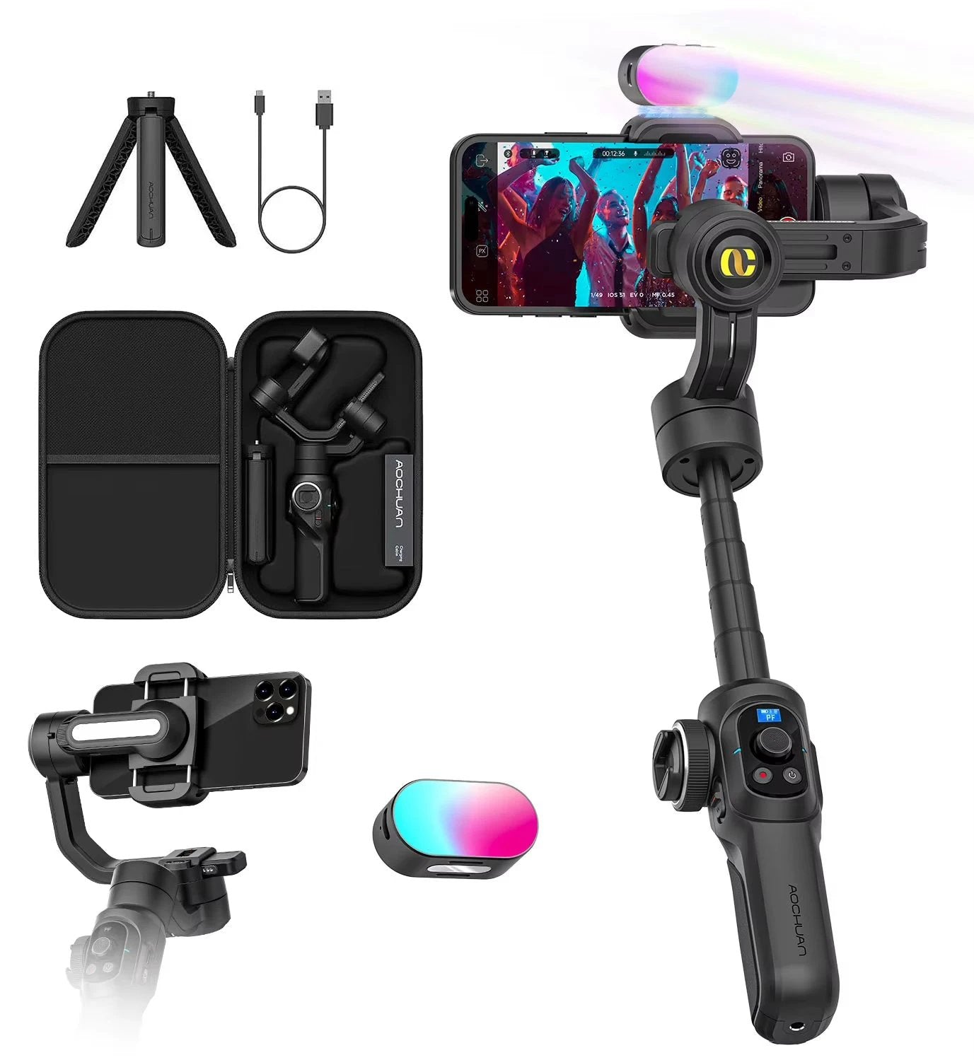 Smart S2 Smart Gimbal Stabiliser for Smartphone Professional Industry-Standard 3-Axis Phone Gimbal with Extendable Rod