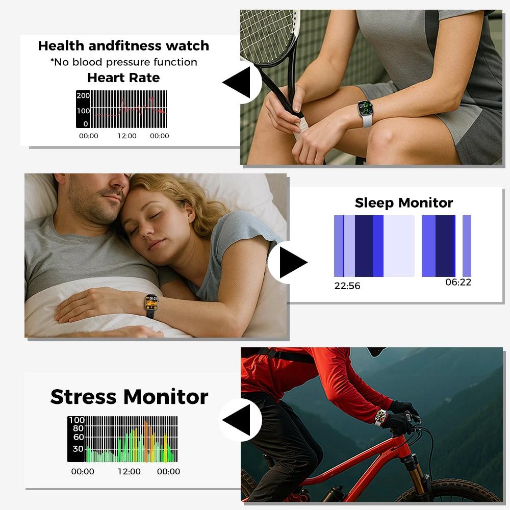 1.95-Inch Smartwatch Fitness Tracker with Multiple Exercise Modes