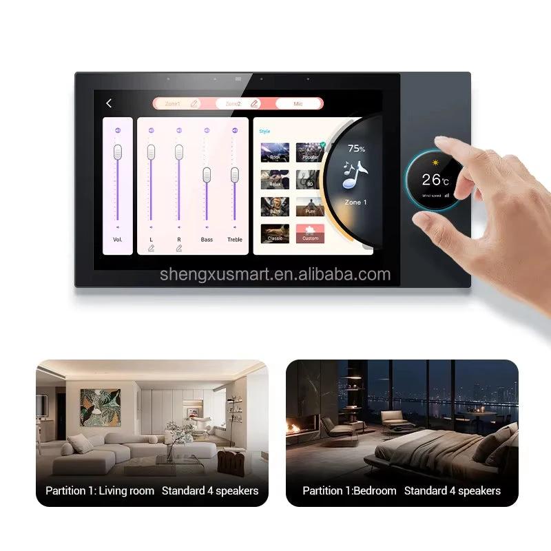 10-Inch Smart Home Central Control Panel with Music Background Enhances Home Automation Devices
