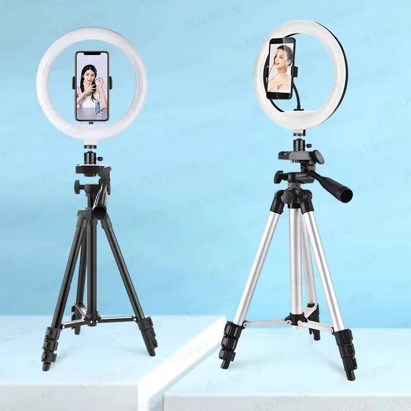 26Cm Photo Ringlight LED Selfie Ring Light Phone Lamp Photography Lighting with Tripod Stand Holder, Optional Remote Control