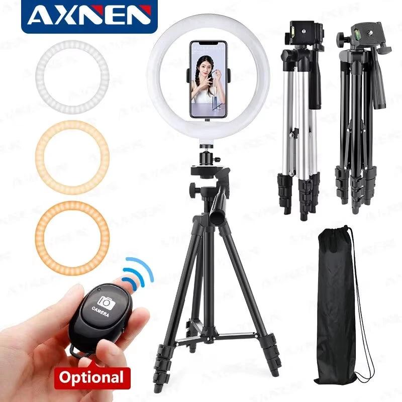 26Cm Photo Ringlight LED Selfie Ring Light Phone Lamp Photography Lighting with Tripod Stand Holder, Optional Remote Control