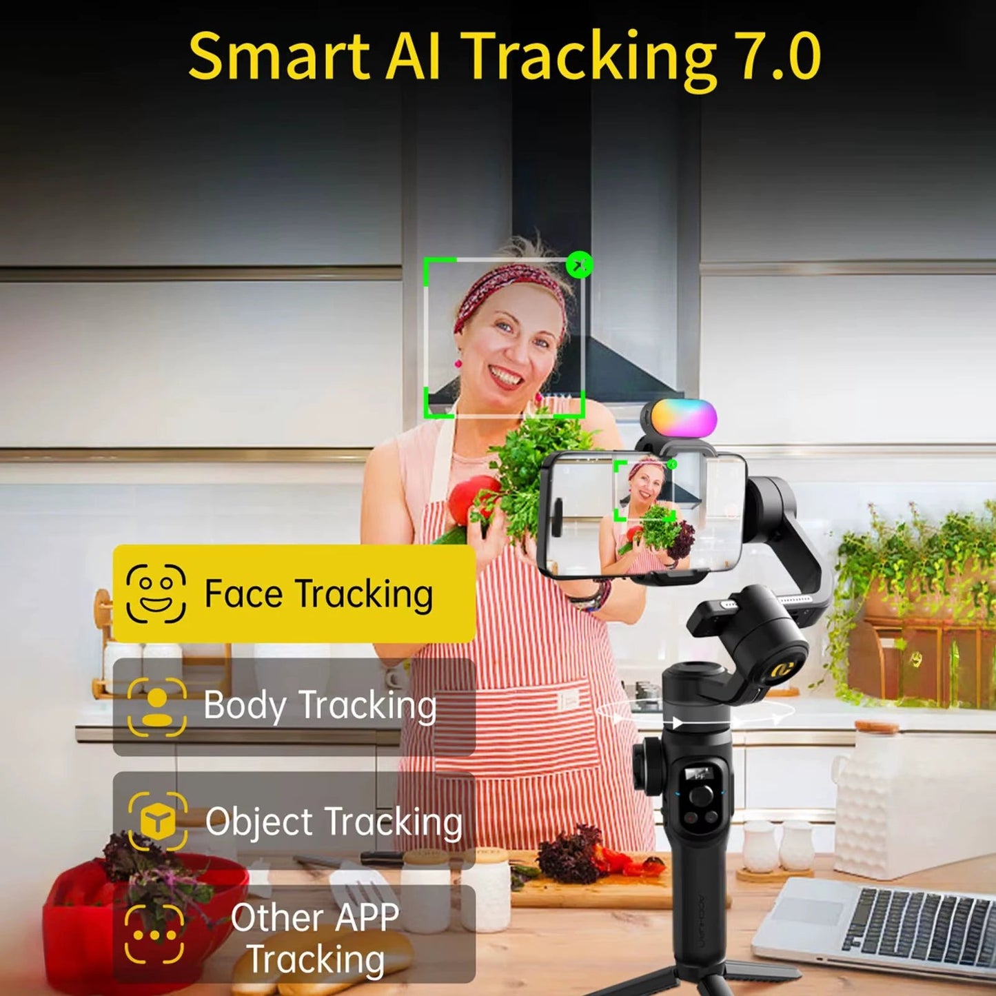 Smart S2 Smart Gimbal Stabiliser for Smartphone Professional Industry-Standard 3-Axis Phone Gimbal with Extendable Rod