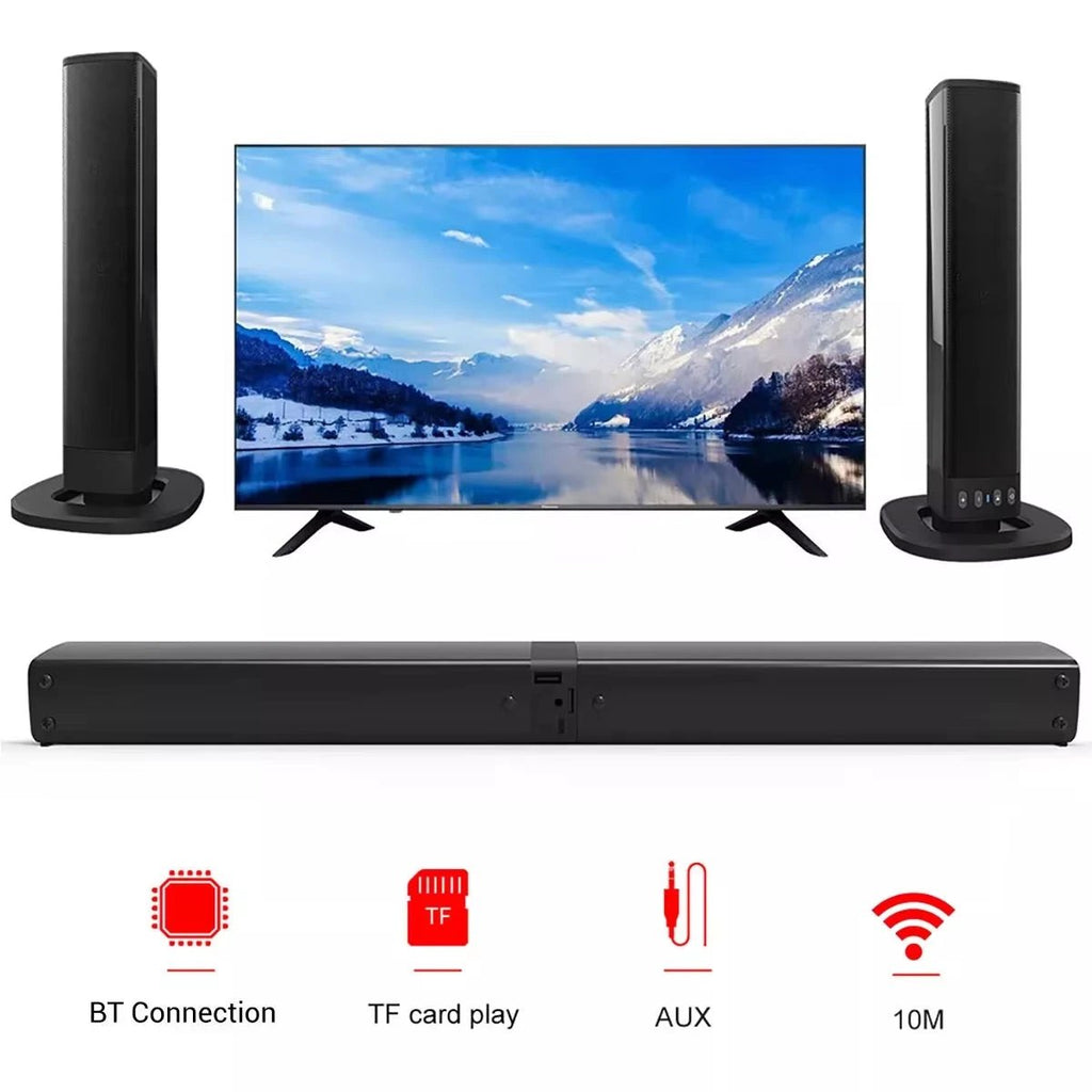 2 in 1 Separable Sound Bars 4 Speaker System Wireless TV Speaker Subwoofer BT