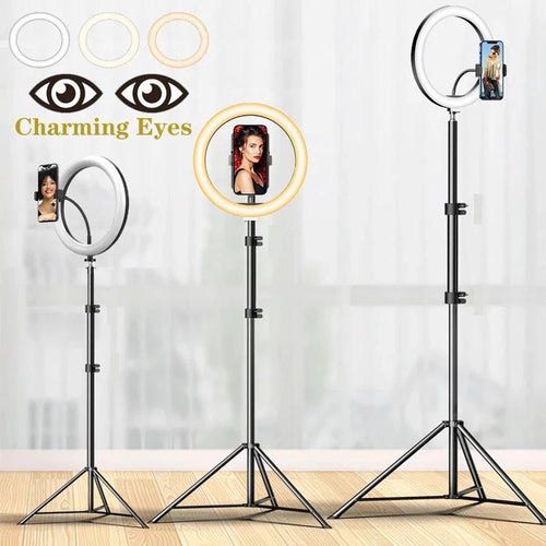 10" Dimmable LED Selfie Ring Light with Tripod - Perfect for Makeup and Photography