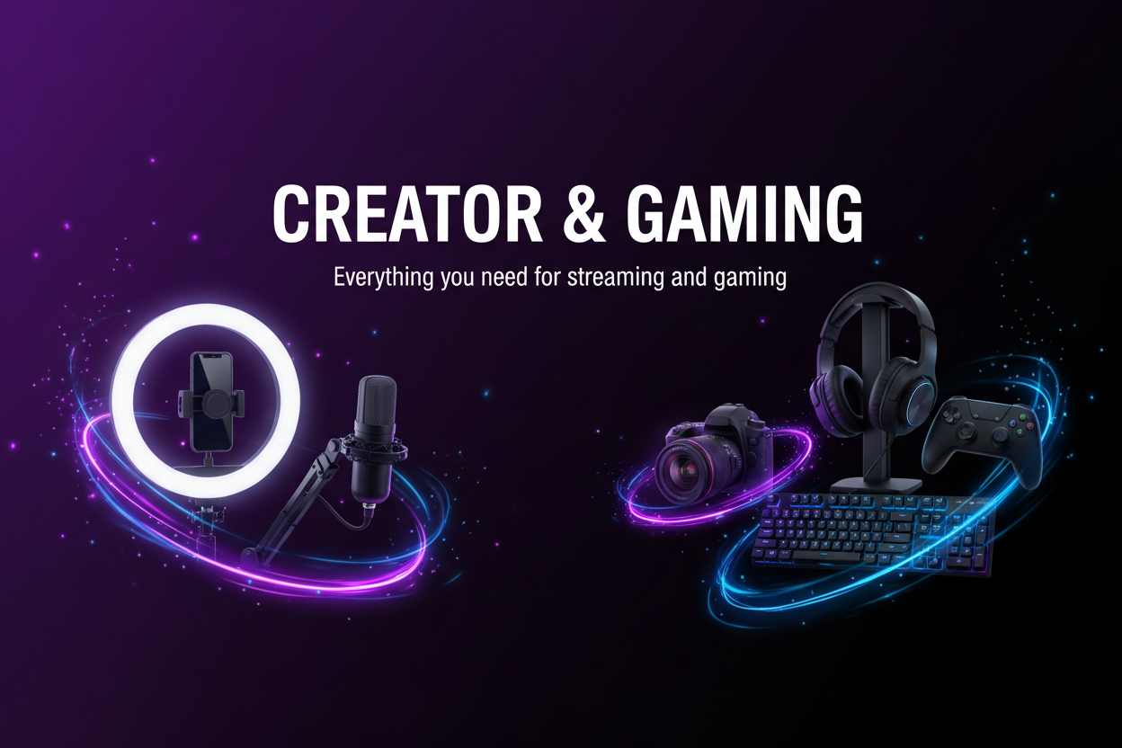 Creator & Gaming banner balansert