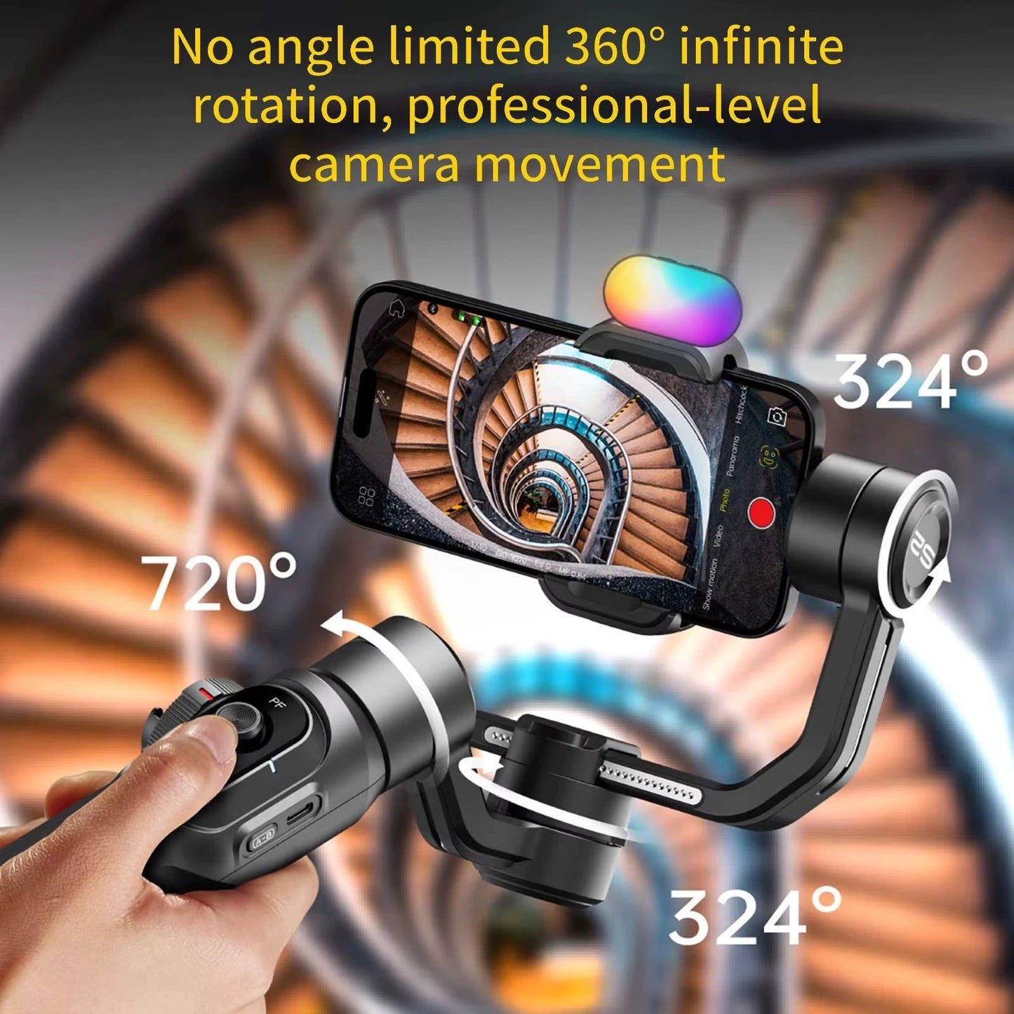 Smart S2 Smart Gimbal Stabiliser for Smartphone Professional Industry-Standard 3-Axis Phone Gimbal with Extendable Rod