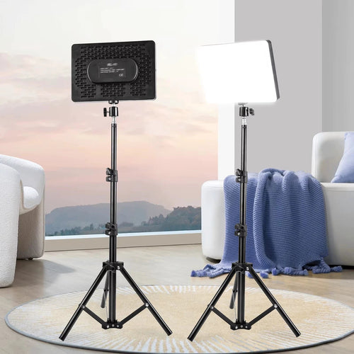 1 10 Inch USB Self-Timer Square Light with 110Cm Retractable Tripod 3-Color Adjustable Light for Photography, Makeup, Lighting