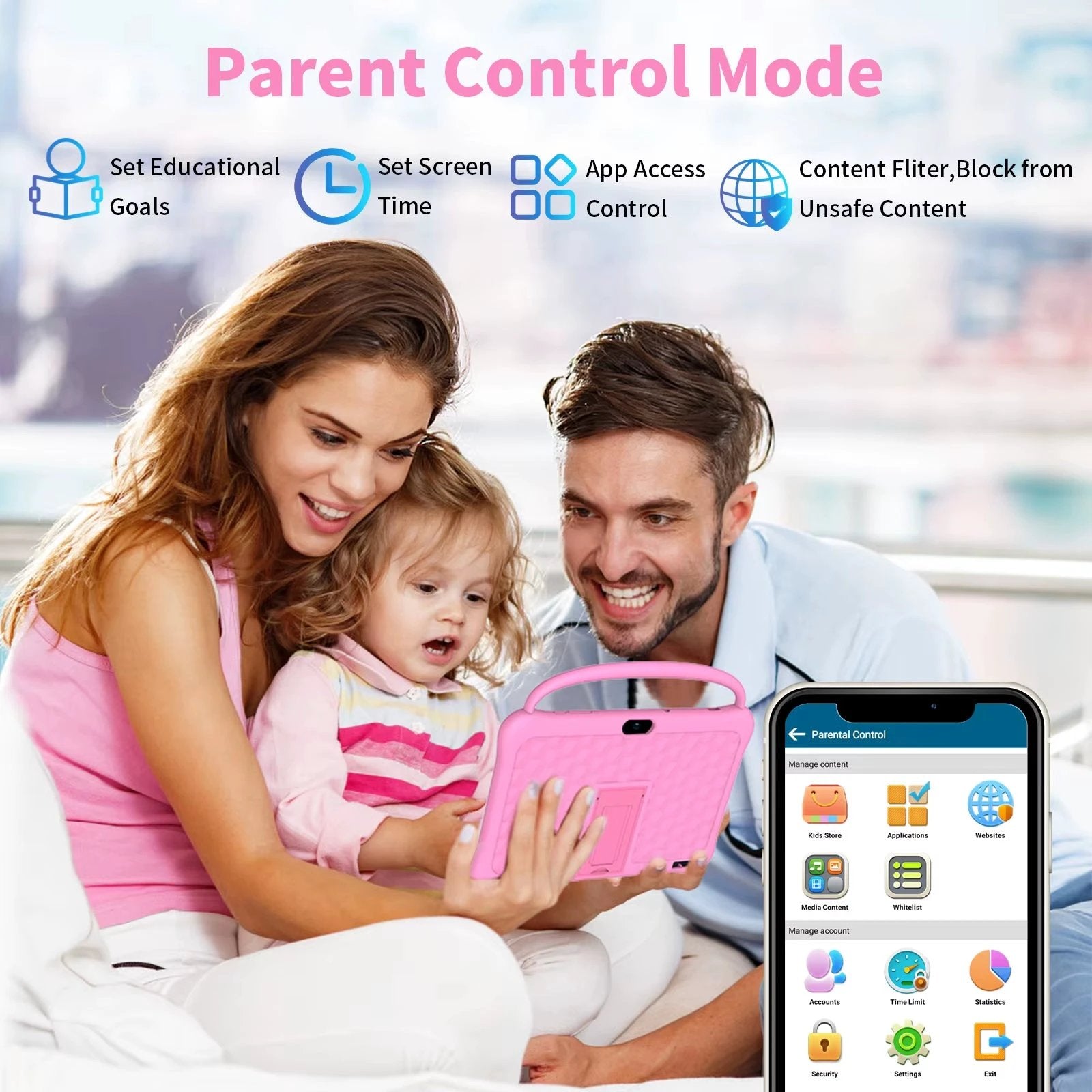 Android 13 Tablet for Kids 10 Inch Octa-Core, 64GB RAM 1TB TF Card Expandable, Parental Control, Dual Camera, Wifi