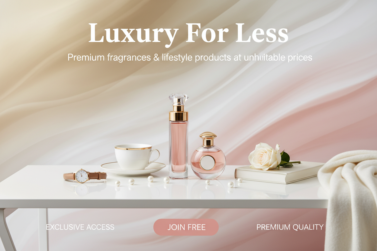 Luxury For Less - Med Rosa Knapp